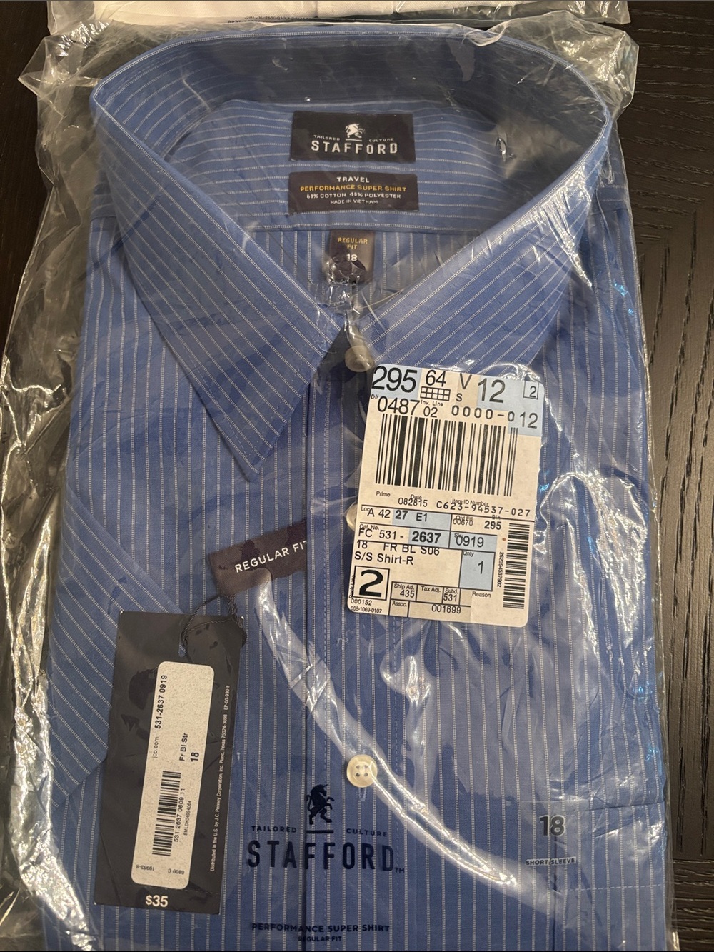 Stafford Blue Striped Dress Shirt
